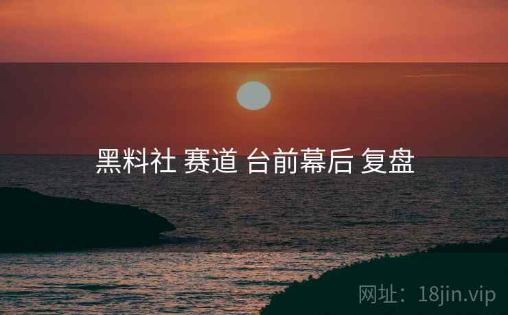 黑料社 赛道 台前幕后 复盘