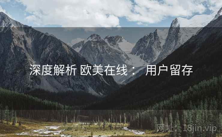 深度解析 欧美在线 : 用户留存 深度解析 欧美在线 : 用户留存