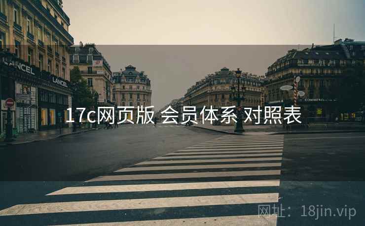 17c网页版 会员体系 对照表